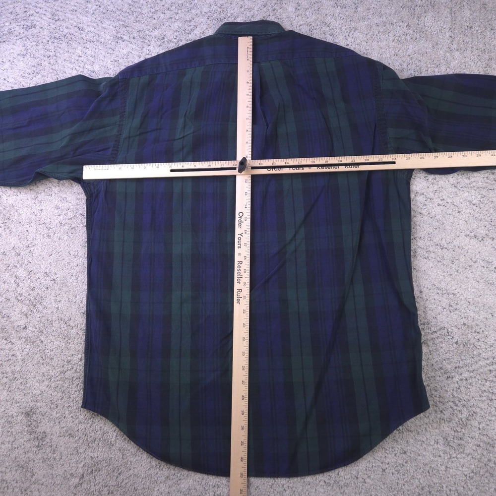 Polo Ralph Lauren Big Shirt Men Medium Tartan Plaid Long Sleeve Button Pony Logo - Picture 7 of 9